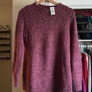 BRAND NEW variegated Burgundy & pink sweater